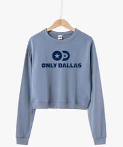 Only Dallas Logo Cropped Sweatshirt – Blue