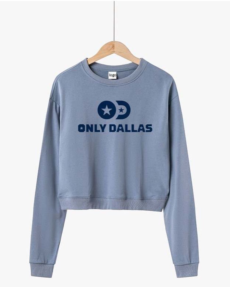 Only Dallas Logo Cropped Sweatshirt – Blue