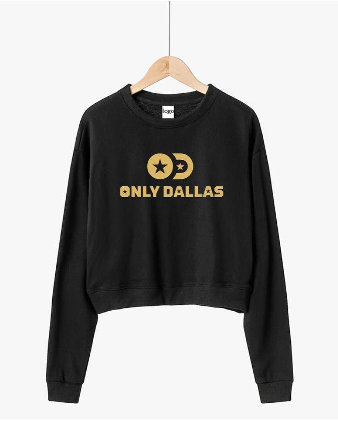 Only Dallas Logo Cropped Sweatshirt – Black