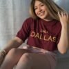 Only Dallas Text Cropped T-Shirt – Maroon
